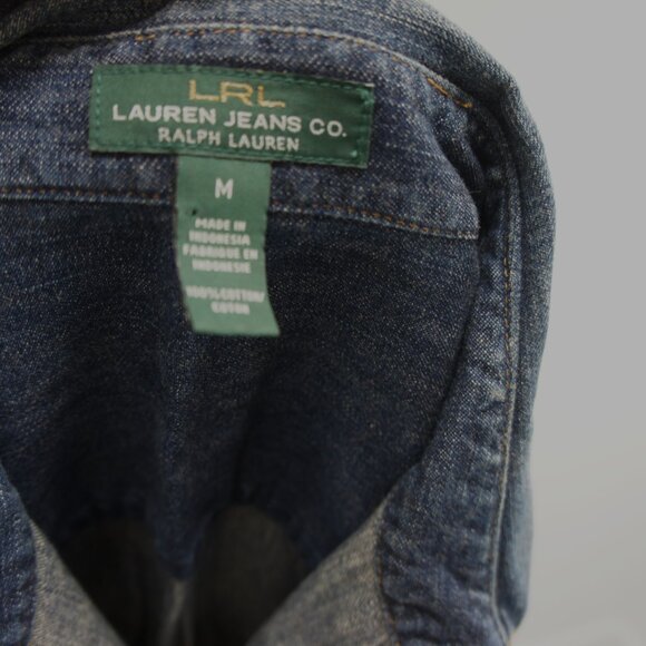 LRL lauren jean co denim shirt size M - Picture 2 of 3